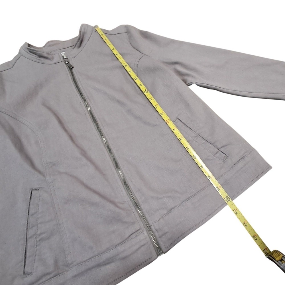 Liz Claiborne Womens Gray Full Zip Jacket Size L Collar Neck Pockets - Picture 6 of 9